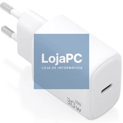 Carregador de parede GaN Aisens A110-0975/ 1xUSB Tipo-C/ 30W/ Branco