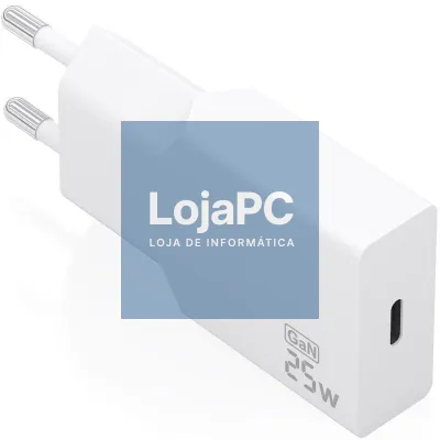 Carregador de parede GaN Aisens A110-0999/ 1xUSB Tipo-C/ 25W/ Branco