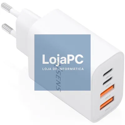Carregador de parede GaN Aisens A110-1027/ 2xUSB Tipo-C/ 2xUSB/ 32W/ Branco