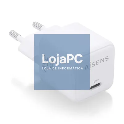 Carregador de parede GaN Aisens ASCH-25W1P012-W/ 1xUSB Tipo-C/ 25W