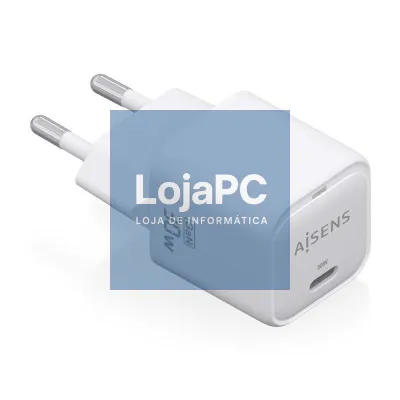 Carregador de parede GaN Aisens ASCH-30W1P018-W/ 1xUSB Tipo-C/ 30W