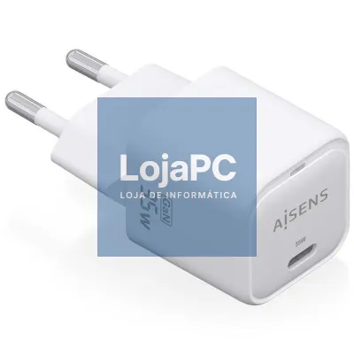 Carregador de parede GaN Aisens ASCH-35W1P022-W/ 1xUSB Tipo-C/ 35W