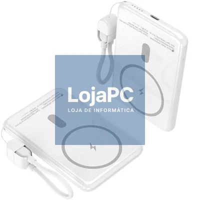 Powerbank 5000mAh Leotec LEPOWW20W5W/ 20W/ Wireless/ Branca/ inclui Cabo USB Tipo-C