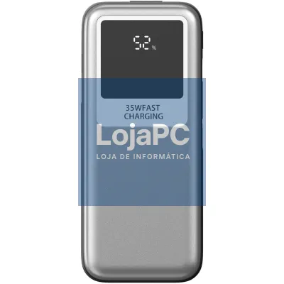 Powerbank 10000mAh Leotec LEPOW35W10S/ 35W/ Prateado y Cinzento/ inclui Cabo USB Tipo-C y Lightning