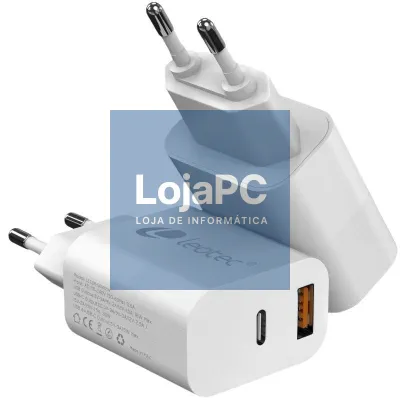 Carregador de parede Leotec LECSPH20W2W2/ 1xUSB Tipo-C/ 1xUSB/ 20W