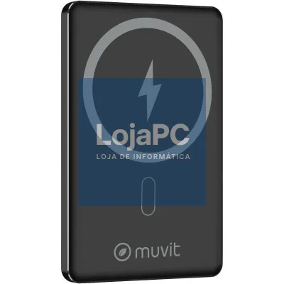 Powerbank 5000mAh Muvit For Change MCCHP0009/ 20W/ Wireless/ Preta/ inclui Cabo USB Tipo-C