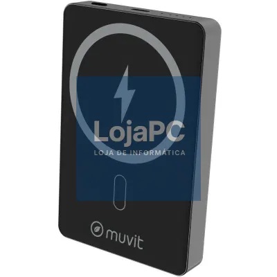 Powerbank 10000mAh Muvit For Change MCCHP0010/ 20W/ Wireless/ Preta/ inclui Cabo USB Tipo-C