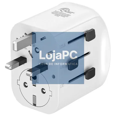Carregador de parede Universal Muvit For Change MCADP0006/ Tomada de Corrente Universal/ 1xUSB Tipo-C/ 2xUSB/ 15W