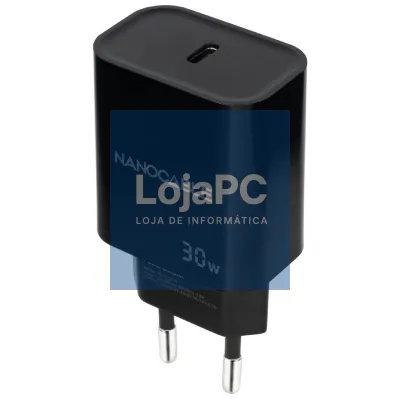 Carregador de parede Nanocable 10.10.2010/ 1xUSB Tipo-C/ 30W/ Preto