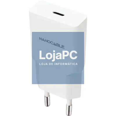 Carregador de parede Nanocable 10.10.2021/ 1xUSB Tipo-C/ 20W/ Branco