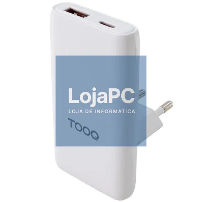 Carregador de parede Universal GaN para Viaje TooQ TQWC-GANSL65W1A1C/ 1xUSB Tipo-C/ 1xUSB/ 65W