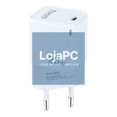 Carregador de parede TooQ TQWC-PD20WT/ 1xUSB Tipo-C/ 20W/ Branco