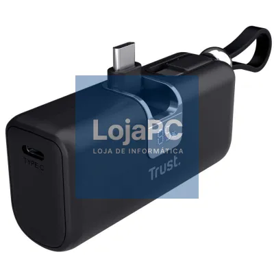Powerbank 5000mAh Trust Pacto 26104/ 18W/ Preta