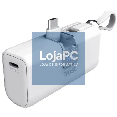 Powerbank 5000mAh Trust Pacto 26105/ 18W/ Branca