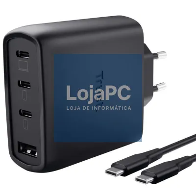 Carregador de parede GaN Trust Maxo 65W 26067/ 3xUSB Tipo-C/ 1xUSB/ inclui Cabo USB Tipo-C/ 65W