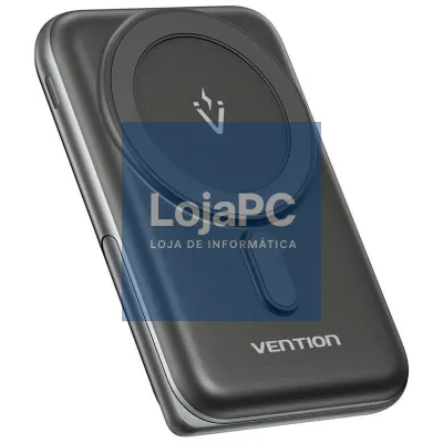 Powerbank 10000mAh Vention FHNB0/ 20W/ Wireless/ Preta