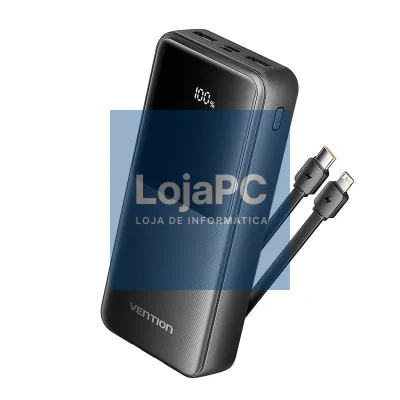 Powerbank 20000mAh Vention FHPB0/ 22.5W/ Preta/ inclui Cabo USB Tipo-C y Lightning