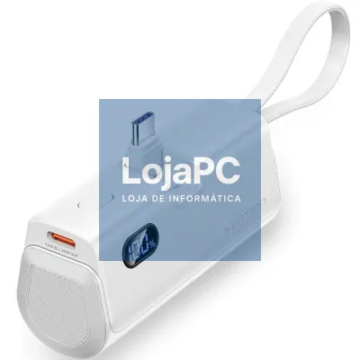 Powerbank 4800mAh Vention FHQW0/ 22.5W/ Branca/ inclui Cabo USB Tipo-C y Lightning