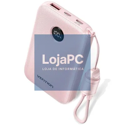 Powerbank 10000mAh Vention FKAP0-C/ 22.5W/ Rosa/ inclui Cabo USB Tipo-C