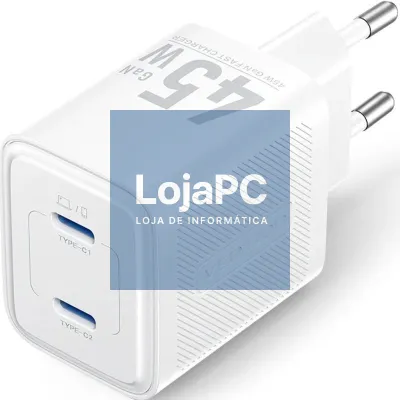 Carregador de parede GaN Vention FEFW0-EU/ 2xUSB Tipo-C/ 45W