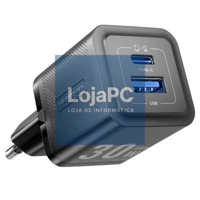Carregador de parede GaN Vention FEQB0-EU/ 1xUSB Tipo-C/ 1xUSB/ 30W