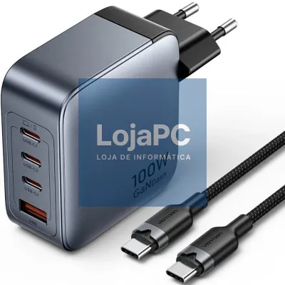 Carregador de parede GaN Vention TZ-FETH0-EU/ 3xUSB Tipo-C/ 1xUSB/ 100W