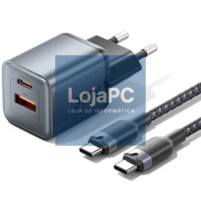 Carregador de parede GaN Vention TZ-FEWH0-EU/ 1xUSB Tipo-C/ 1xUSB/ 30W