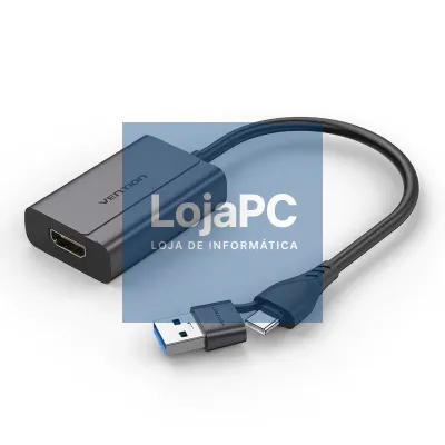 Adaptador Vention ACYHB/ USB Tipo-C Macho/ USB Macho - HDMI Fêmea