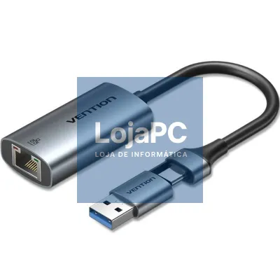 Adaptador USB/USB Tipo-C - RJ45 Vention CFQHB/ 1000Mbps