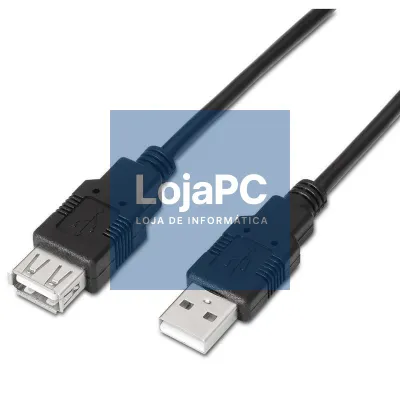 Cabo Extensão USB 2.0 Aisens A101-0016/ USB Macho - USB Fêmea/ até 2.5W/ 60Mbps/ 1.8m/ Preto