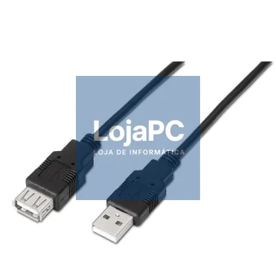 Cabo Extensão USB 2.0 Aisens A101-0017/ USB Macho - USB Fêmea/ até 2.5W/ 60Mbps/ 3m/ Preto