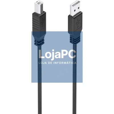 Cabo Extensão USB 2.0 Aisens A101-0906/ USB Macho - USB Tipo-B/ 15m/ Preto
