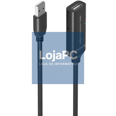 Cabo Extensão USB 2.0 Aisens A101-0915/ USB Macho - USB Fêmea/ 10m/ Preto
