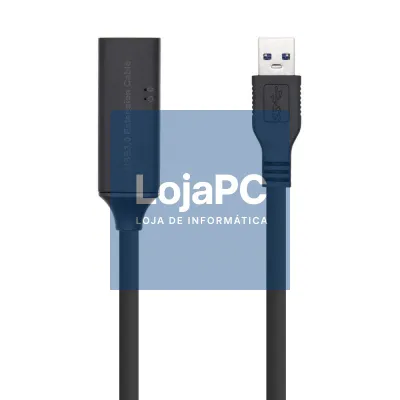 Cabo Extensão USB 3.0 com Amplificador Aisens A105-0409/ USB Macho - USB Fêmea/ até 9W/ 625Mbps/ 15m/ Preto