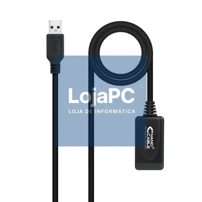 Cabo Extensão USB 3.0 com Amplificador Nanocable 10.01.0311/ USB Macho - USB Fêmea/ 5m/ Preto
