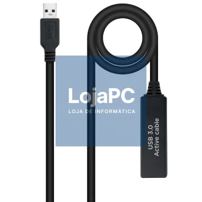 Cabo Extensão Amplificador USB 3.0 Nanocable 10.01.0312/ USB Macho - USB Fêmea/ 10m/ Preto