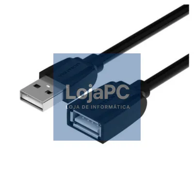 Cabo Extensão USB 2.0 Vention VAS-A44-B200/ USB Macho - USB Fêmea/ 480Mbps/ 2m/ Preto