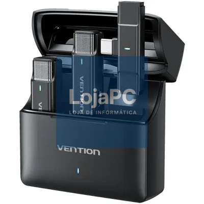 Microfone sem fios com Clip Vention NCAB0/ USB Tipo-C/ inclui Receptor/ 2 unidades