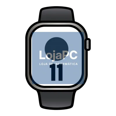 Apple Watch Series 11/ GPS/ Cellular/ 42mm/ Titânio Natural/ Correia Desportiva Preta (M/L)