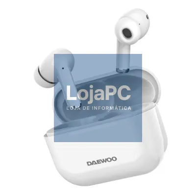 Auscultadores Bluetooth Daewoo DW2002 com estojo de carga/ Autonomia 6h/ Brancos