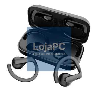 Auscultadores Deportivos Bluetooth Daewoo DW2003 com estojo de carga/ Autonomia 8h/ Pretos