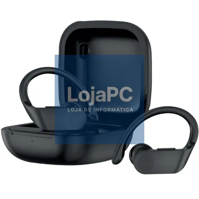 Auscultadores Deportivos Bluetooth Daewoo TWS SPORT DW2012 com estojo de carga/ Autonomia 3h/ Pretos