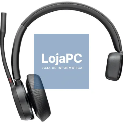 Auscultador sem fios Poly Voyager 4310 + Adaptador BT700 + Base de Carga/ com Microfone/ Bluetooth/ Preto