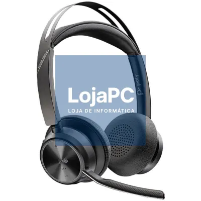 Auscultadores Sem Fios Poly Voyager Focus 2 para Microsoft Teams + Adaptador USB-C-A + Suporte de Carga/ com Microfone/ Bluetooth/ Preto