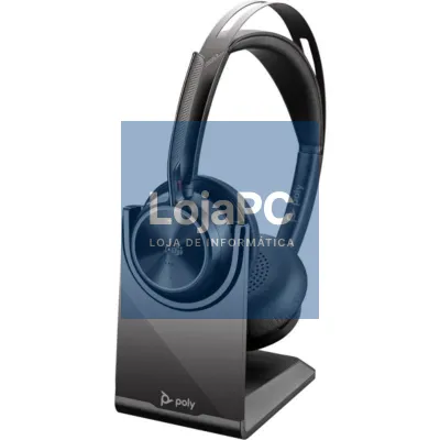 Auscultadores Sem Fios Poly Voyager Focus 2 Microsoft Teams + Adaptador USB-C-A + Suporte de Carga/ com Microfone/ Bluetooth/ Pretos
