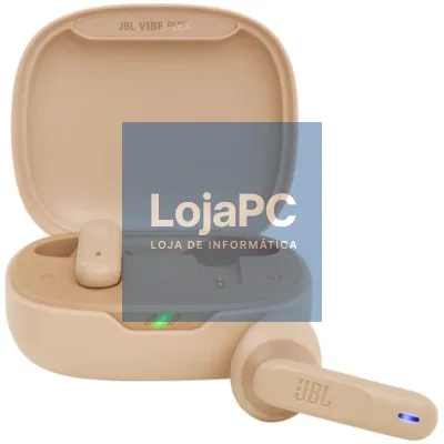 Auscultadores Bluetooth JBL Vibe Flex com estojo de carga/ Autonomia 8h/ Beige