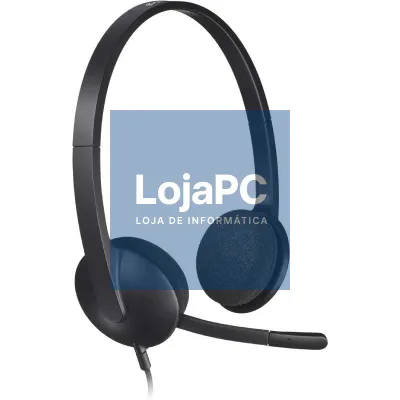 Auscultadores Logitech H340/ com Microfone/ USB/ Pretos
