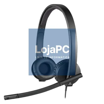Auscultadores Logitech H570E/ com Microfone/ USB/ Pretos
