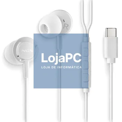 Auscultadores Intrauditivos NGS Cross Step/ com Microfone/ USB Tipo-C/ Brancos