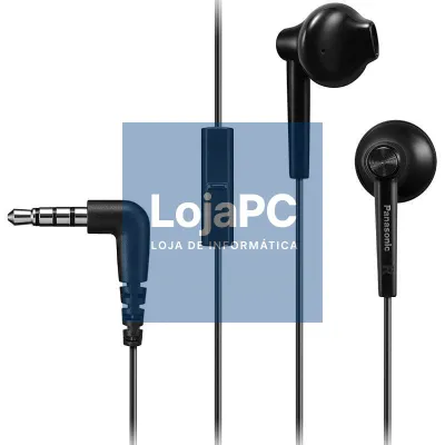 Auscultadores Intrauditivos Panasonic RP-TCM55/ com Microfone/ Jack 3.5/ Pretos